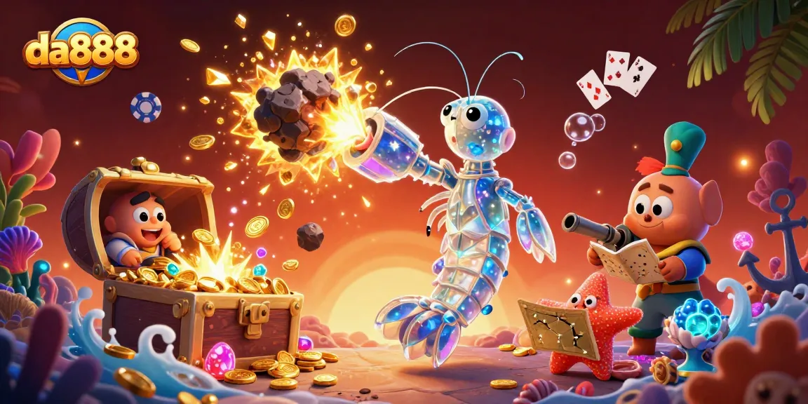 Experience da888's thrilling adventure in an explosive casino scene with gems and cards.