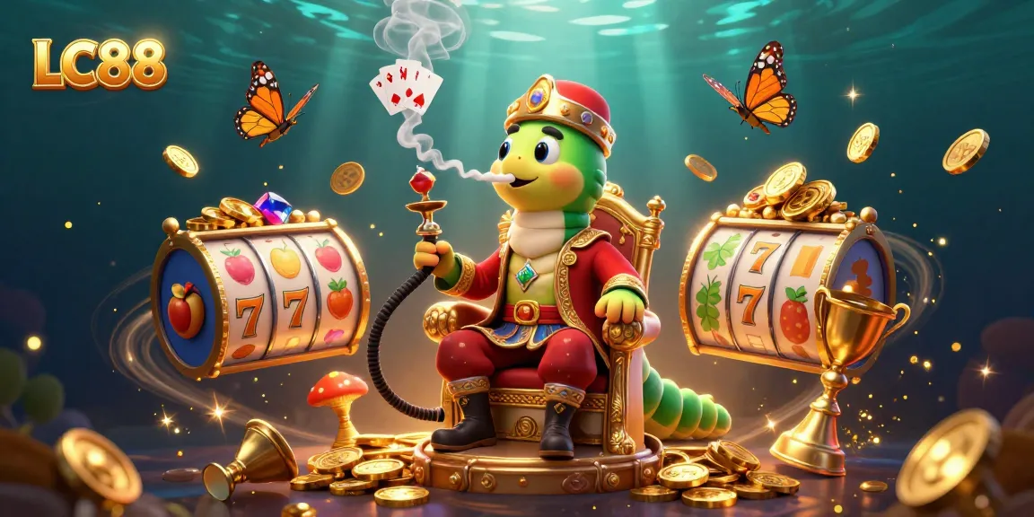 Experience the excitement of slots at LC88 with vibrant reels and a magical scene filled with fun!