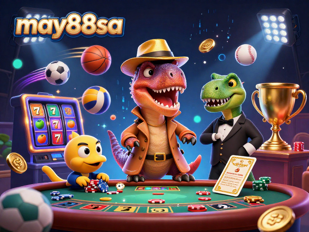 Players at may88sa enjoy intense casino action with animated characters at the blackjack table.