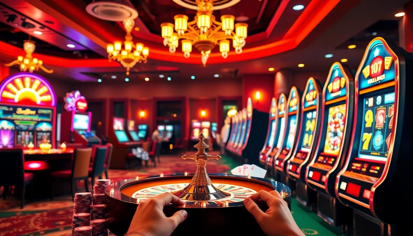 Engage in thrilling gameplay at https://tg88link.com/ with vibrant slot machines, roulette wheels, and poker chips.