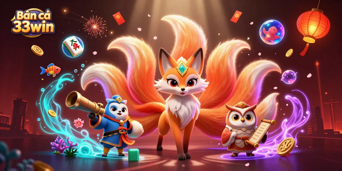 Bắn cá 33win game illustration featuring vibrant underwater scenes with colorful characters and dynamic game elements.