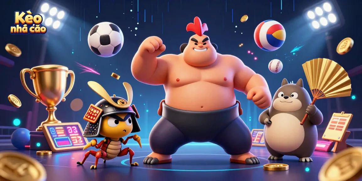 Kèo nhà cái showcases exhilarating sports betting with vibrant characters and dynamic action.