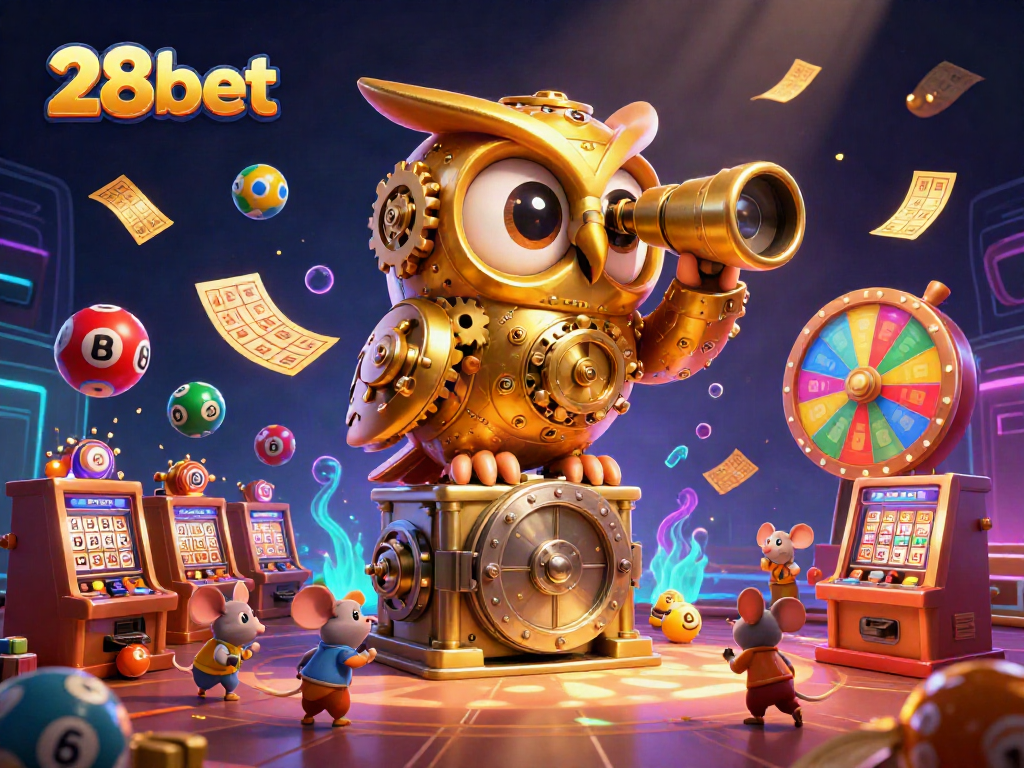 Engage in thrilling gaming experiences at 28bet with a vibrant casino illustration showcasing rich details.