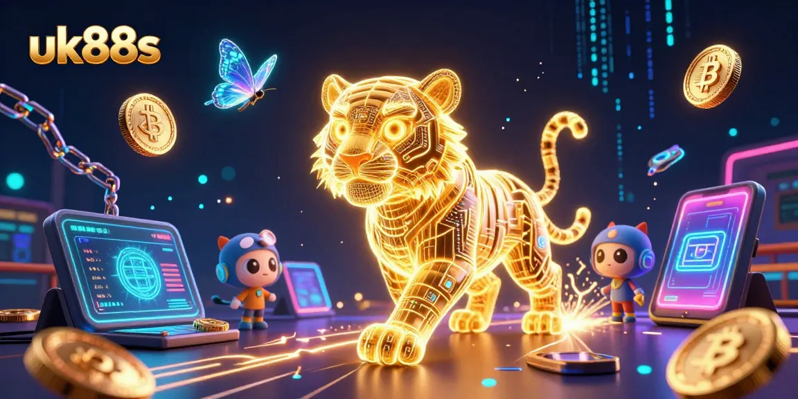 Experience exciting gameplay with uk88s in a vibrant 3D casino world filled with crypto elements.