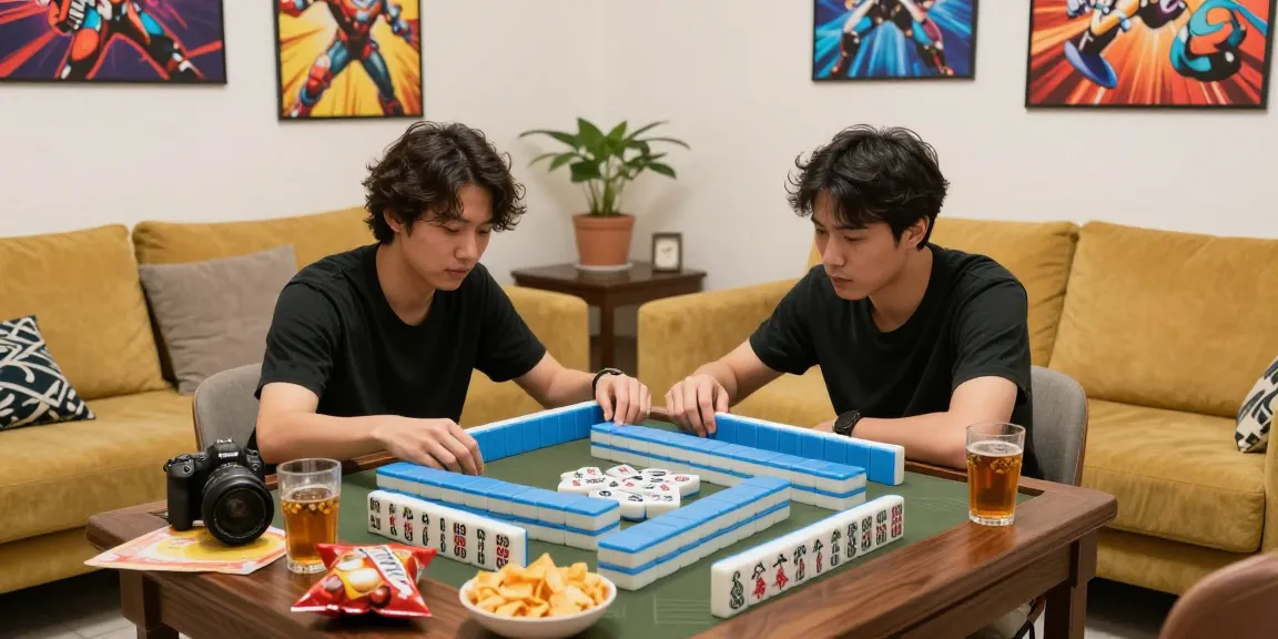 Players enjoying a Mahjong game with HM88 Mahjong Tiles in a lively living room setting, reflecting a fun gaming experience.