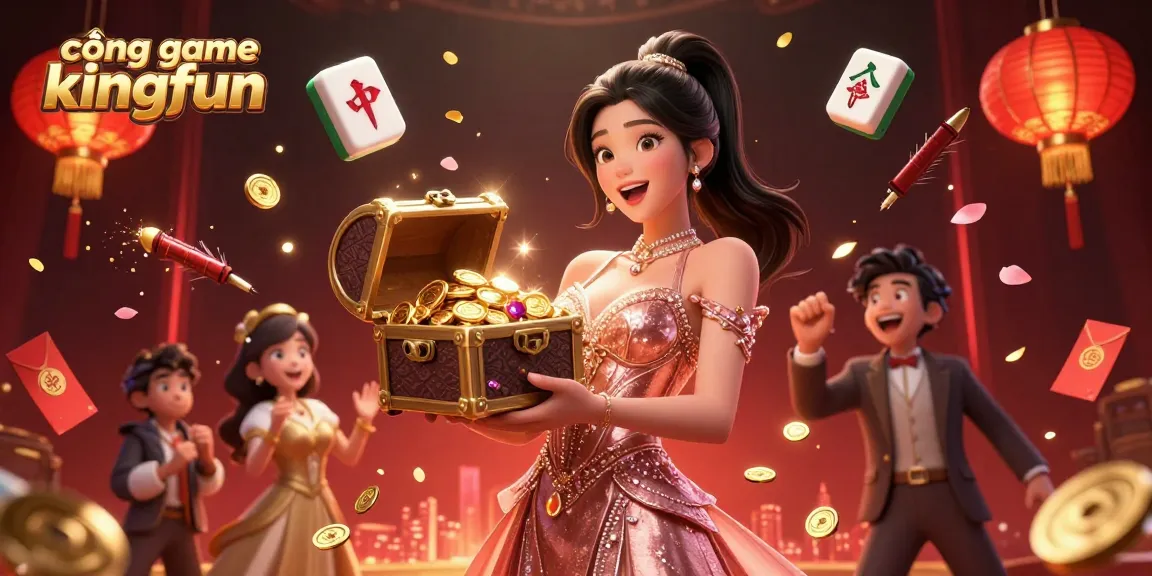 Experience thrilling gameplay at cổng game kingfun with vibrant visuals and festive elements.