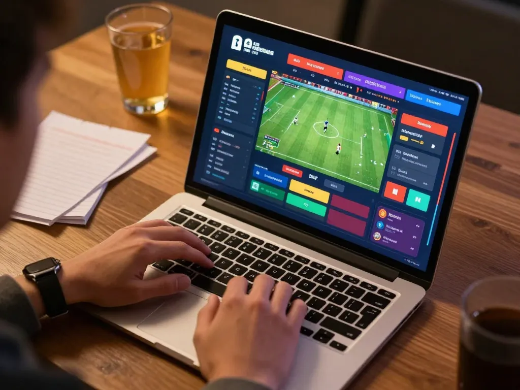 Engaging betting scene on https://xx88gg.net/ showcasing a dynamic football wagering experience on a laptop.
