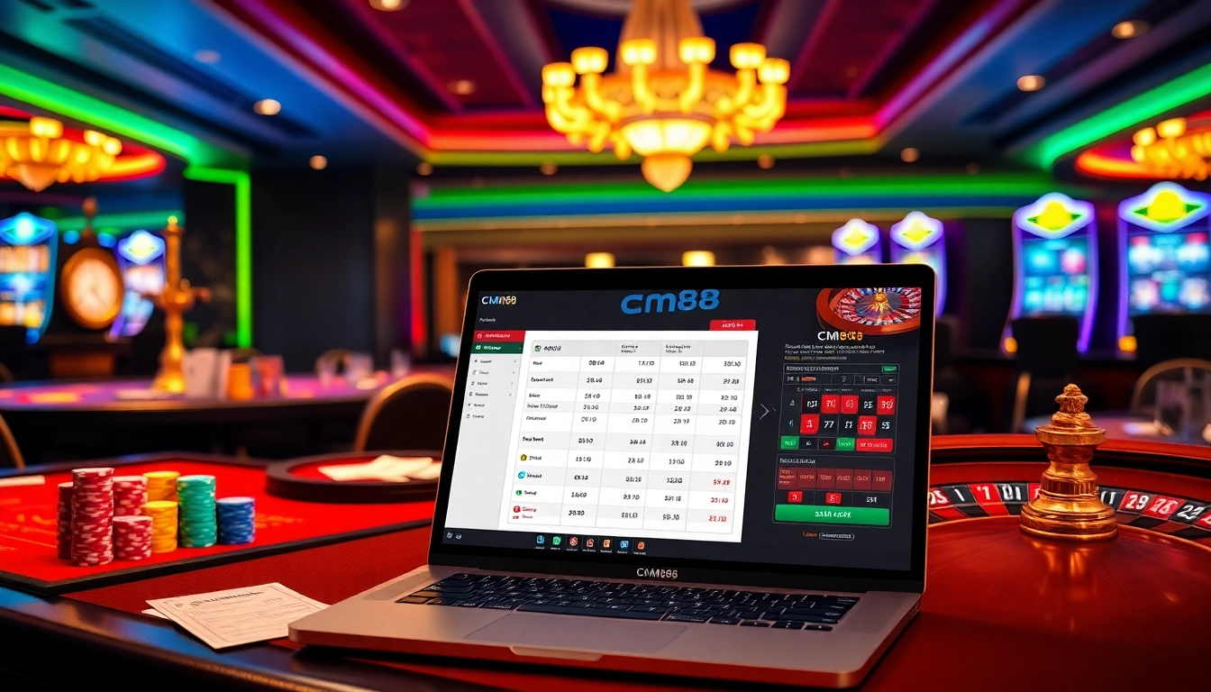 Experience the excitement of online gambling with link cm88, featuring vibrant casino tables and professional gaming.