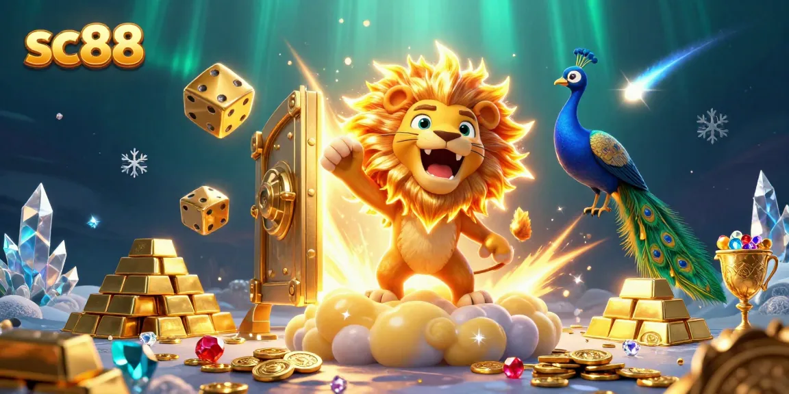 Experience big wins at sc88 with a captivating 3D illustration of a dynamic casino scene.