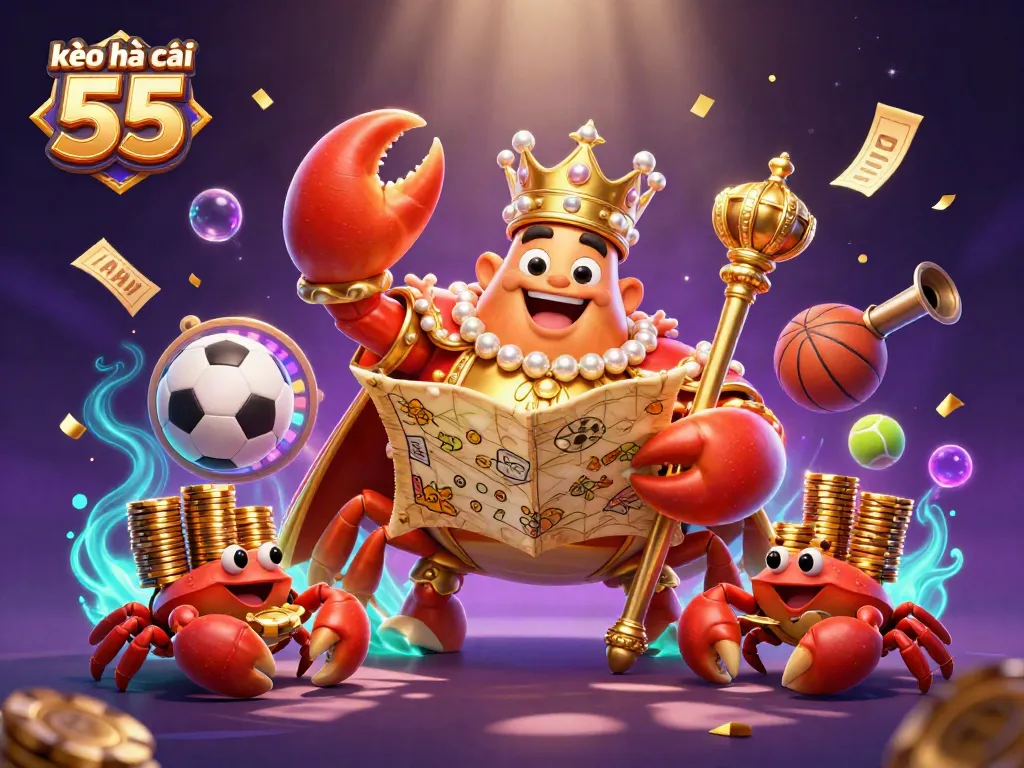 Join kèo nhà cái 55 for an exhilarating sports betting experience featuring colorful sports elements.