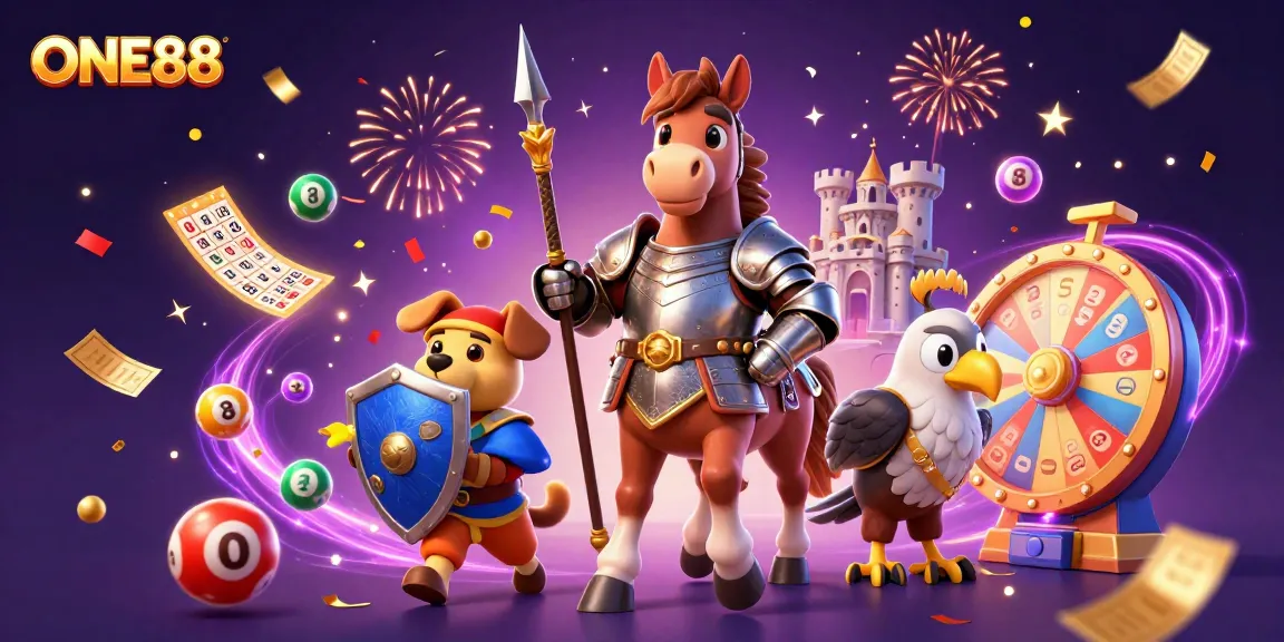 Experience the thrilling essence of gambling with ONE88's dynamic illustration and game elements.