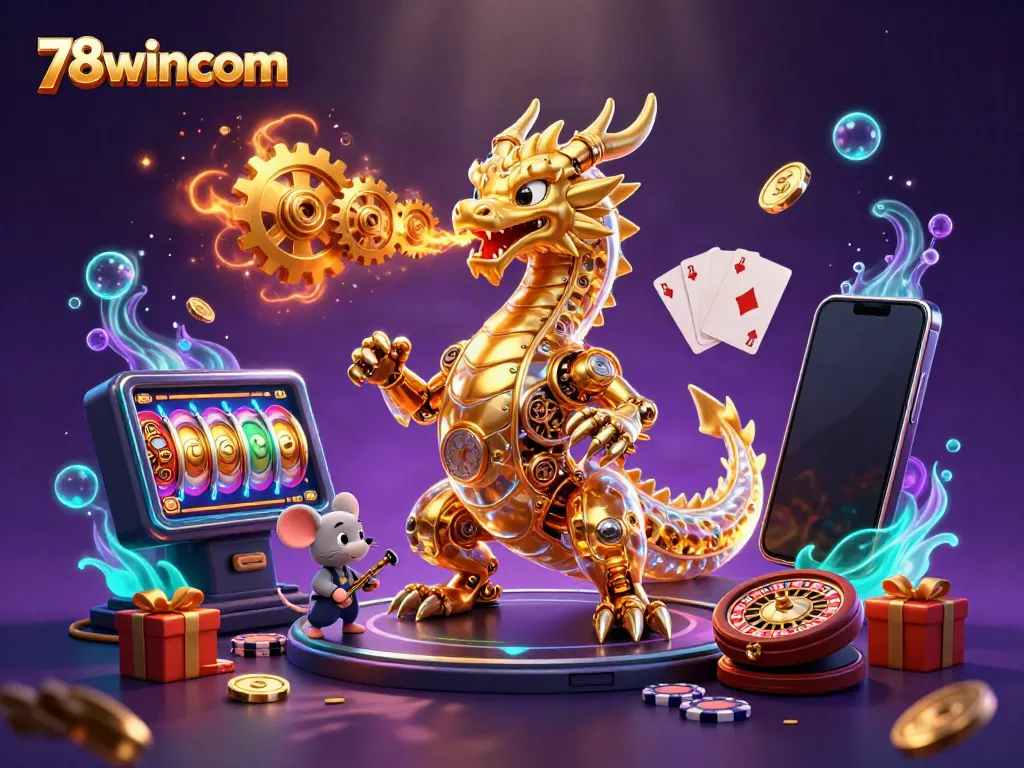 Experience thrilling gameplay at 78wincom with this vibrant illustration of a casino scene featuring dynamic elements.