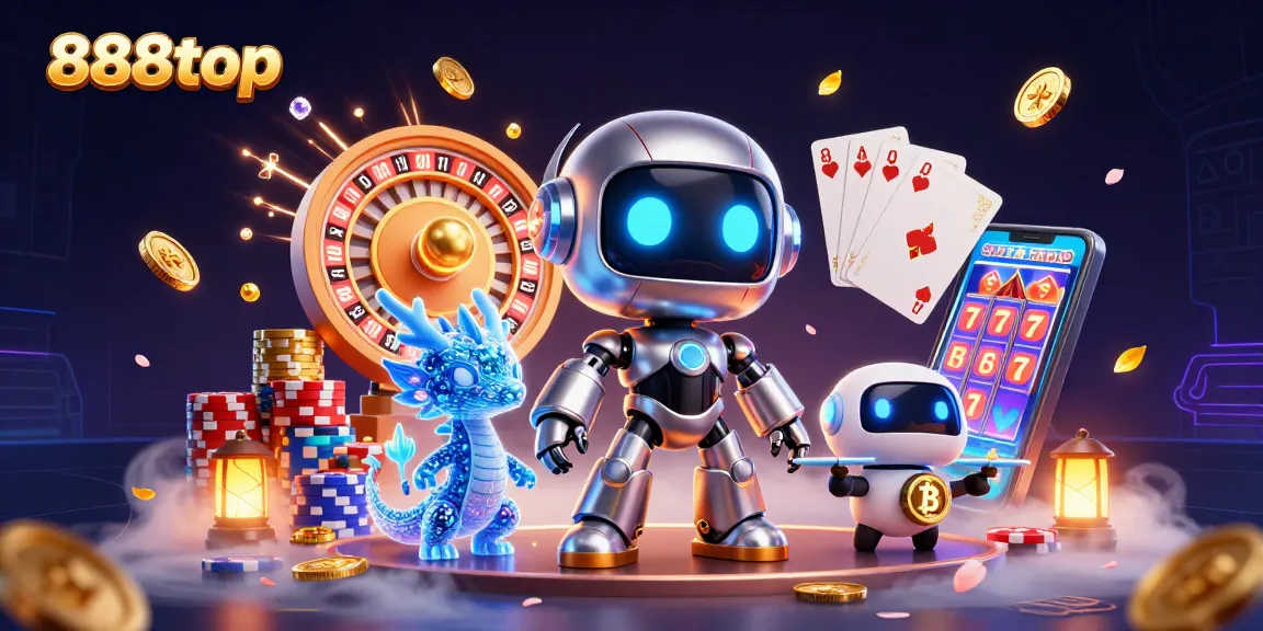 Experience thrilling gameplay at 888top with neon characters and dynamic casino elements.
