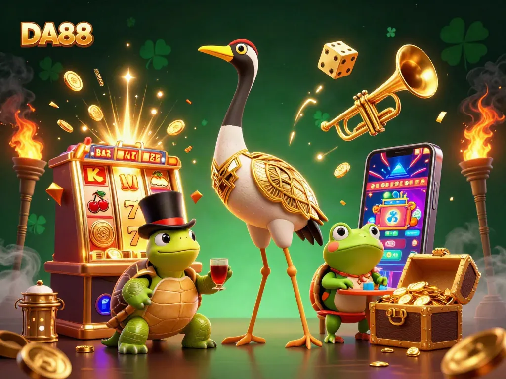Experience thrilling wins at DA88 with our lively casino scene featuring unique characters and exciting games.