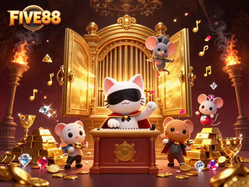 Capture thrilling moments at FIVE88's extravagant casino with unique characters and dazzling treasures.