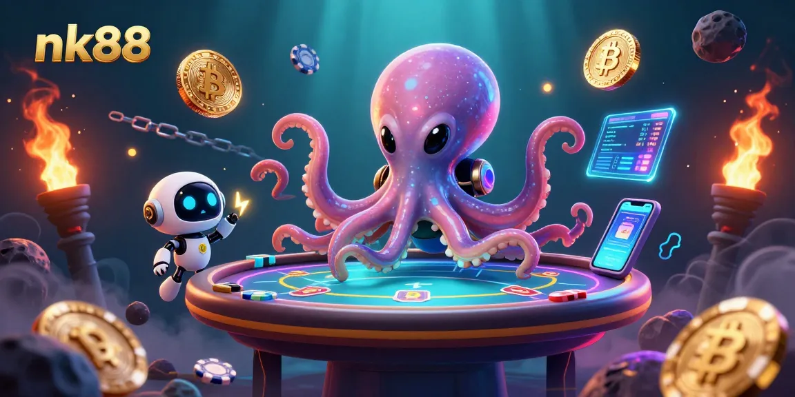 Join the action at nk88, where the alien octopus deals poker amidst crypto excitement in a galaxy of prizes.