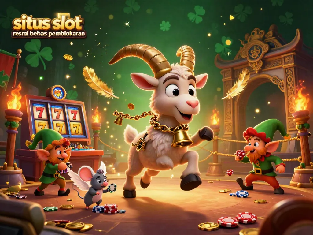 Portal permainan situs slot resmi bebas pemblokiran dengan karakter menarik dan elemen kasino yang dinamis.