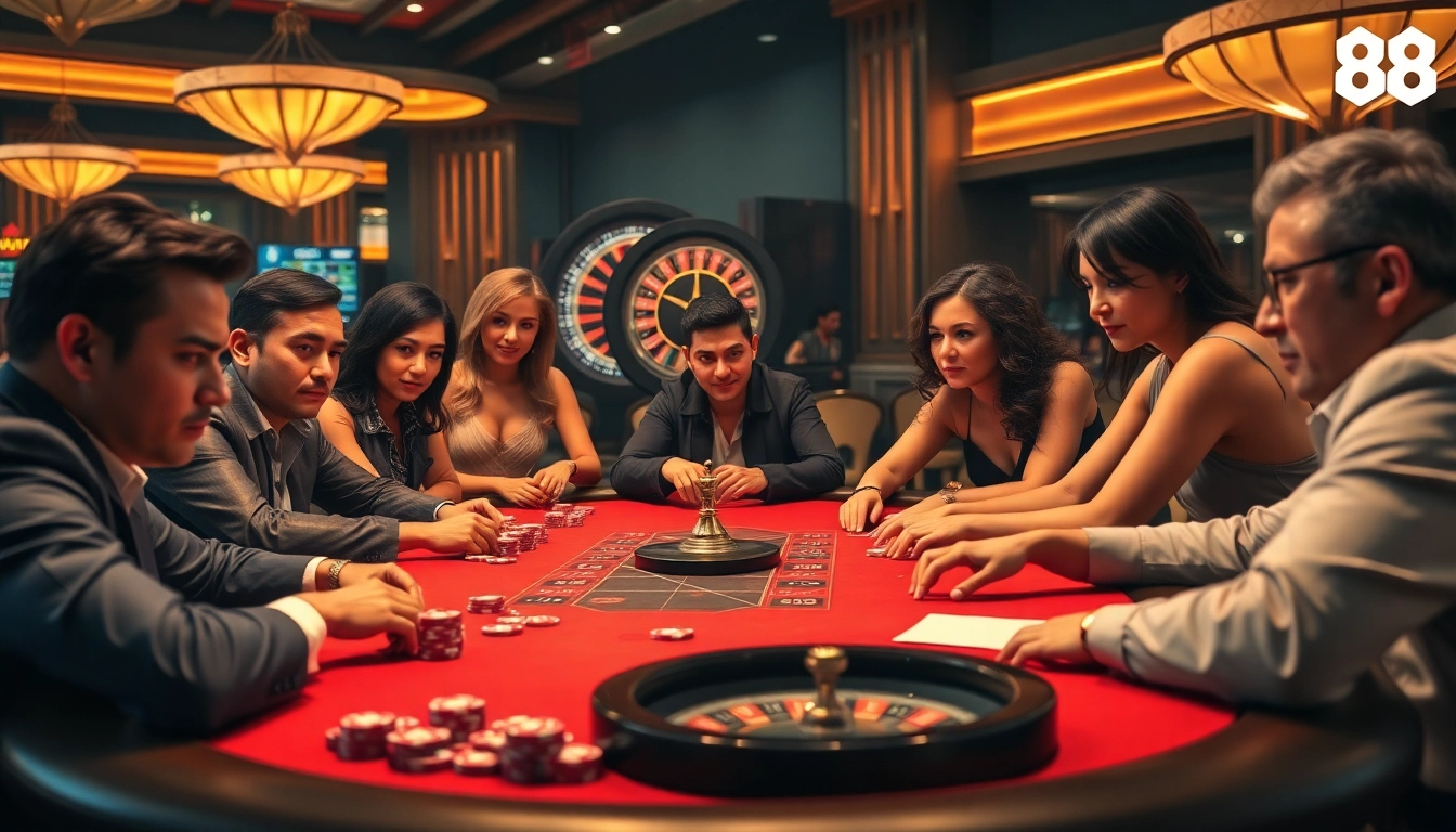 Experience the thrill of Jun88 with professional gamblers at a high-stakes poker table.